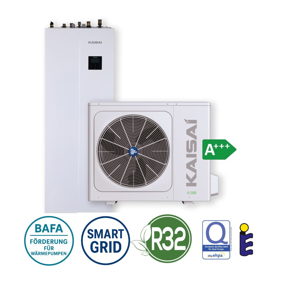 Split Wärmepumpe 6 kW mit Warmwasserspeicher 190 l