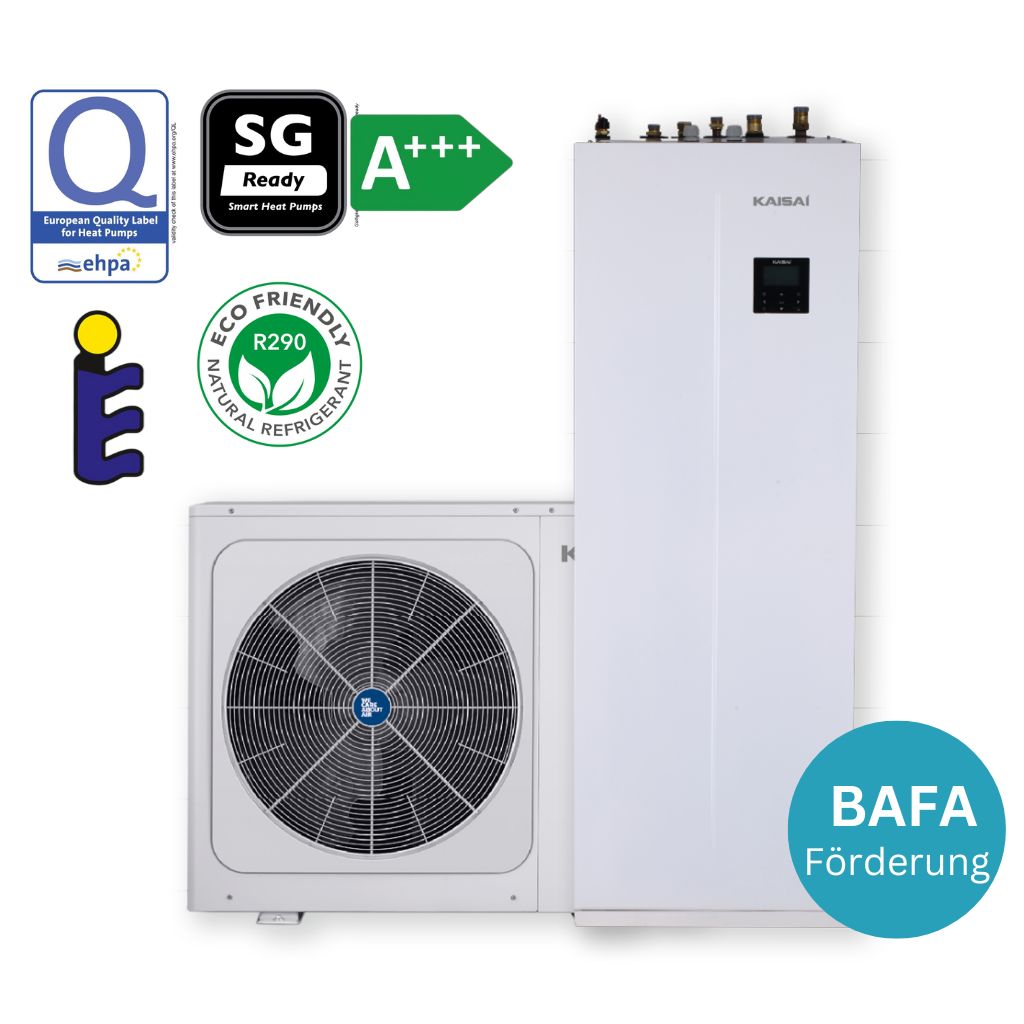 Split Wärmepumpe 10 kW mit Warmwasserspeicher 190 l