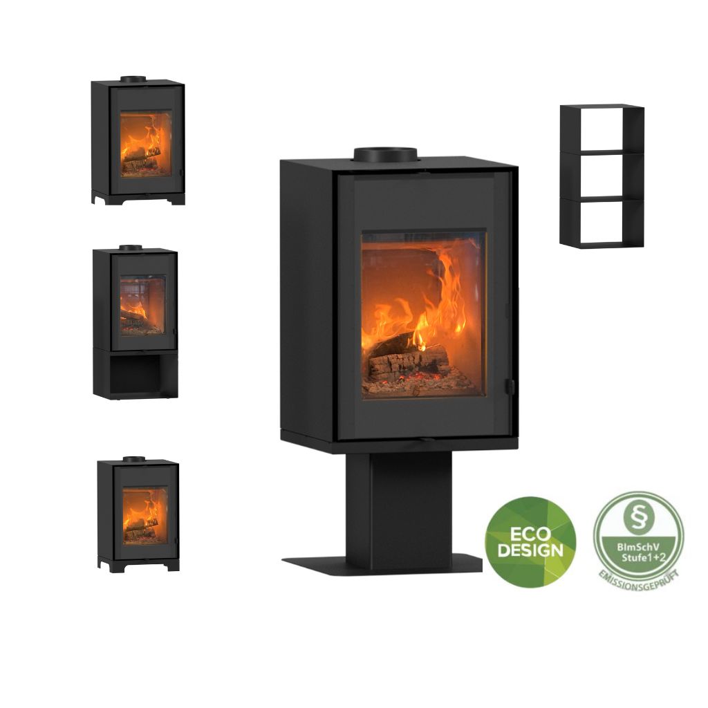 Kaminofen Modula 8 kW |Holzofen mit modularer Holzablage